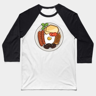 English breakfast cartoon illustration Baseball T-Shirt